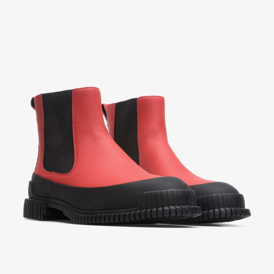 Camper Pix Red/Black - Camper Women's Ankle Boots ||9076-AQFDN||